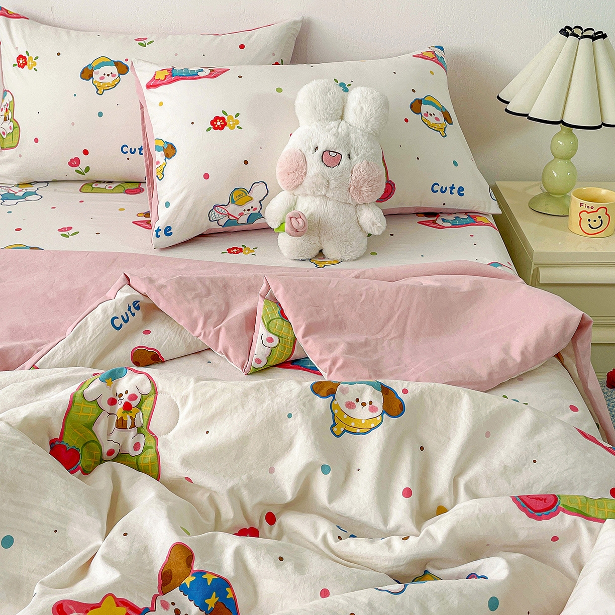 91家纺网 家纺一手货源 找家纺 纽缦家纺 2026春夏新款A类古法水洗棉夏被夏凉被空调被 心愿狗