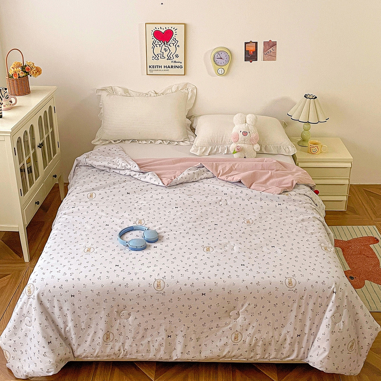 91家纺网 家纺一手货源 找家纺 纽缦家纺 2026春夏新款A类古法水洗棉夏被夏凉被空调被 恋空灰