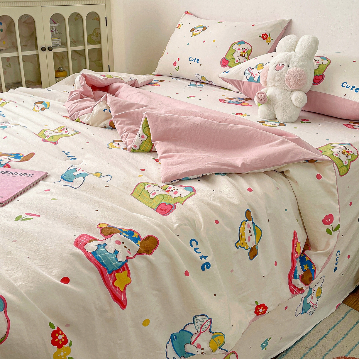 91家纺网 家纺一手货源 找家纺 纽缦家纺 2026春夏新款A类古法水洗棉夏被夏凉被空调被 心愿狗