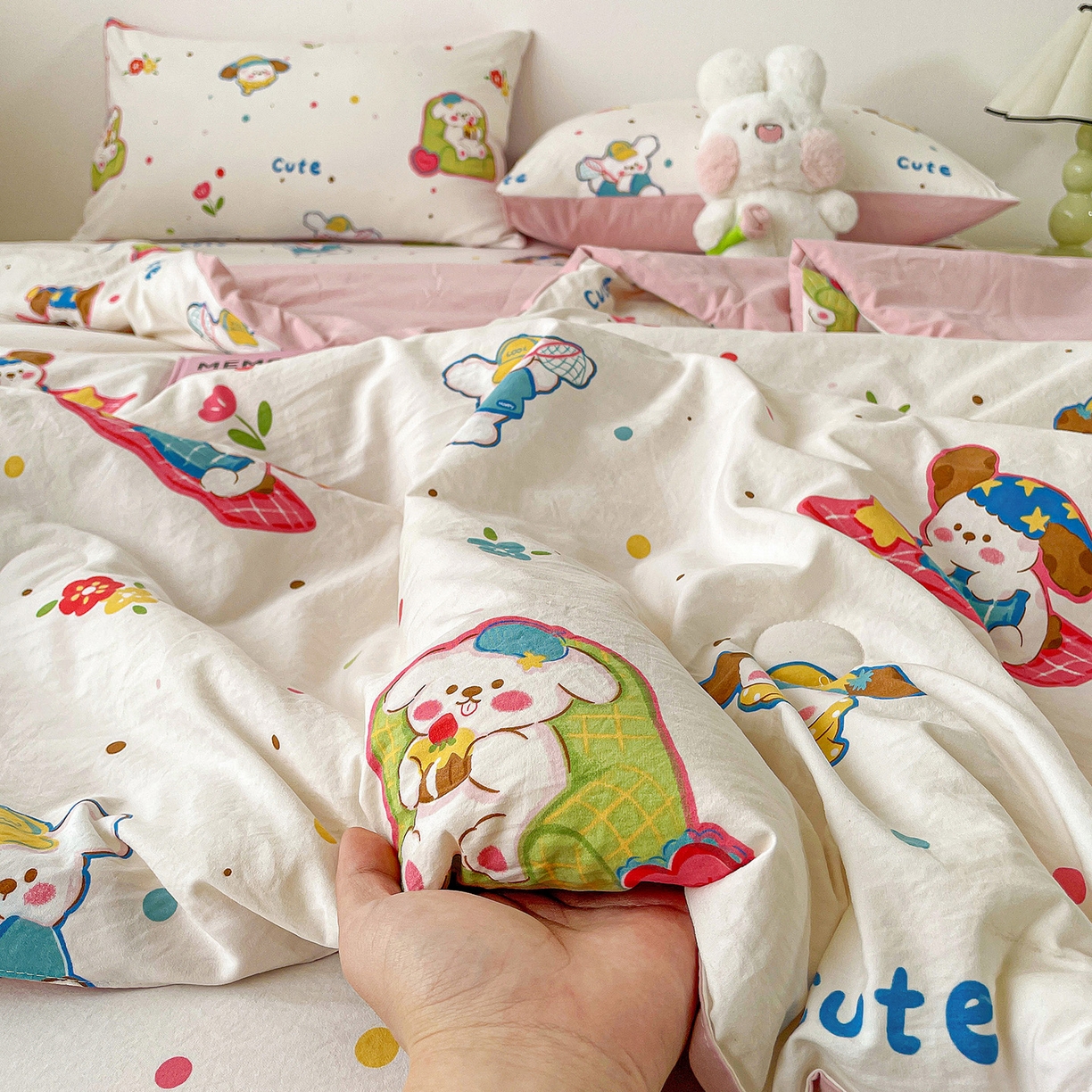 91家纺网 家纺一手货源 找家纺 纽缦家纺 2026春夏新款A类古法水洗棉夏被夏凉被空调被 心愿狗