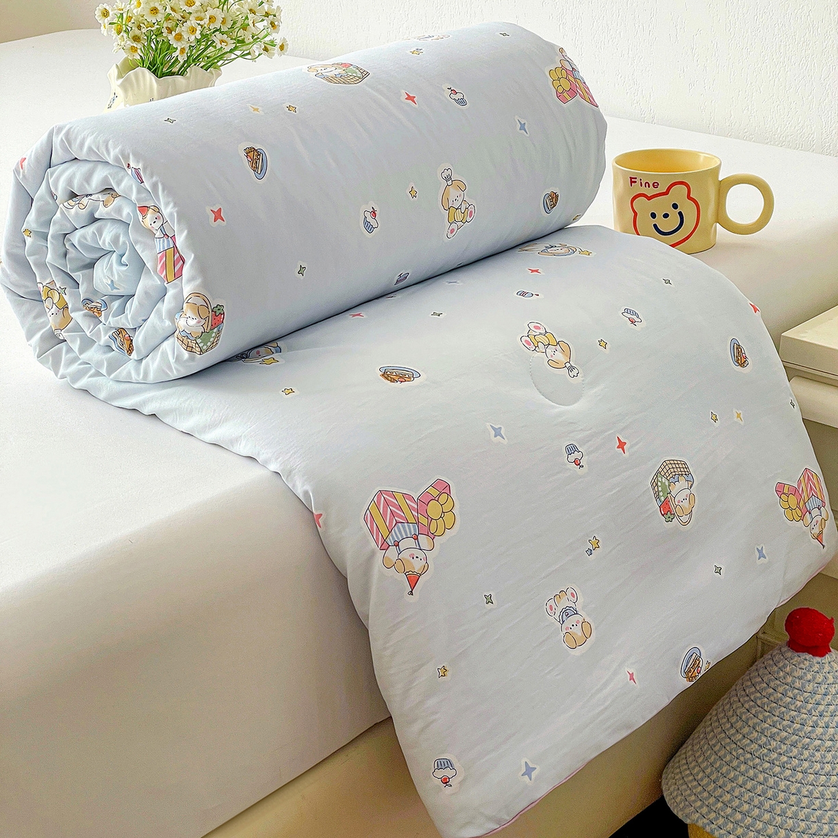 91家纺网 家纺一手货源 找家纺 纽缦家纺 2026春夏新款A类古法水洗棉夏被夏凉被空调被 安琪拉