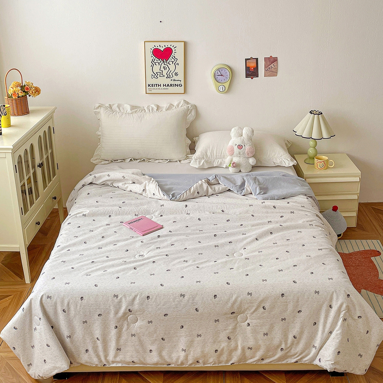 91家纺网 家纺一手货源 找家纺 纽缦家纺 2026春夏新款A类古法水洗棉夏被夏凉被空调被 初春灰