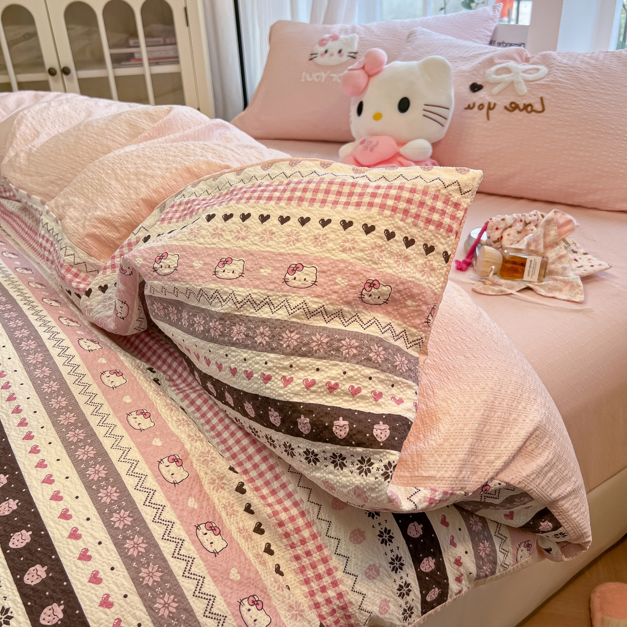 91家纺网 家纺一手货源 找家纺 （总）韩巢家纺 2026新款泡芙纱费尔岛毛巾绣四件套