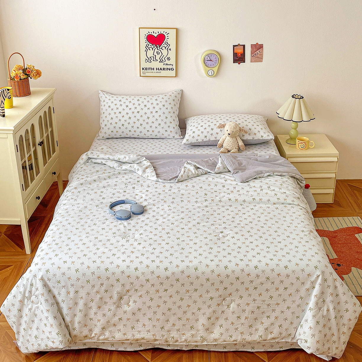 91家纺网 家纺一手货源 找家纺 纽缦家纺 2026春夏新款A类古法水洗棉夏被夏凉被空调被 铃兰兰