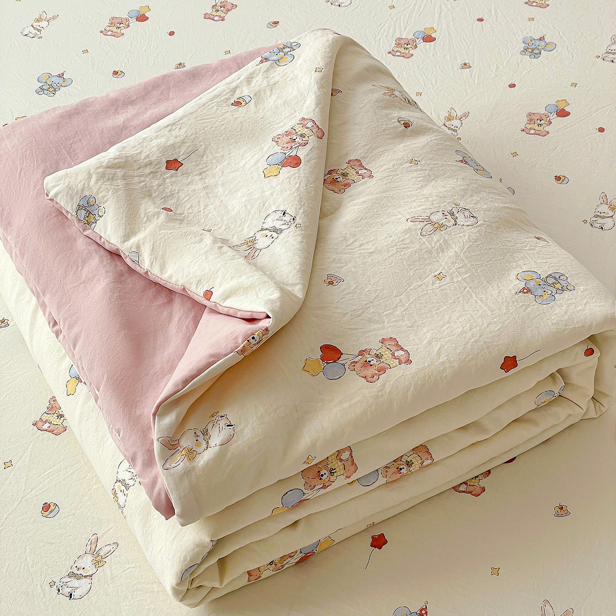 纽缦家纺 2026春夏新款A类古法水洗棉夏被夏凉被空调被 小飞象