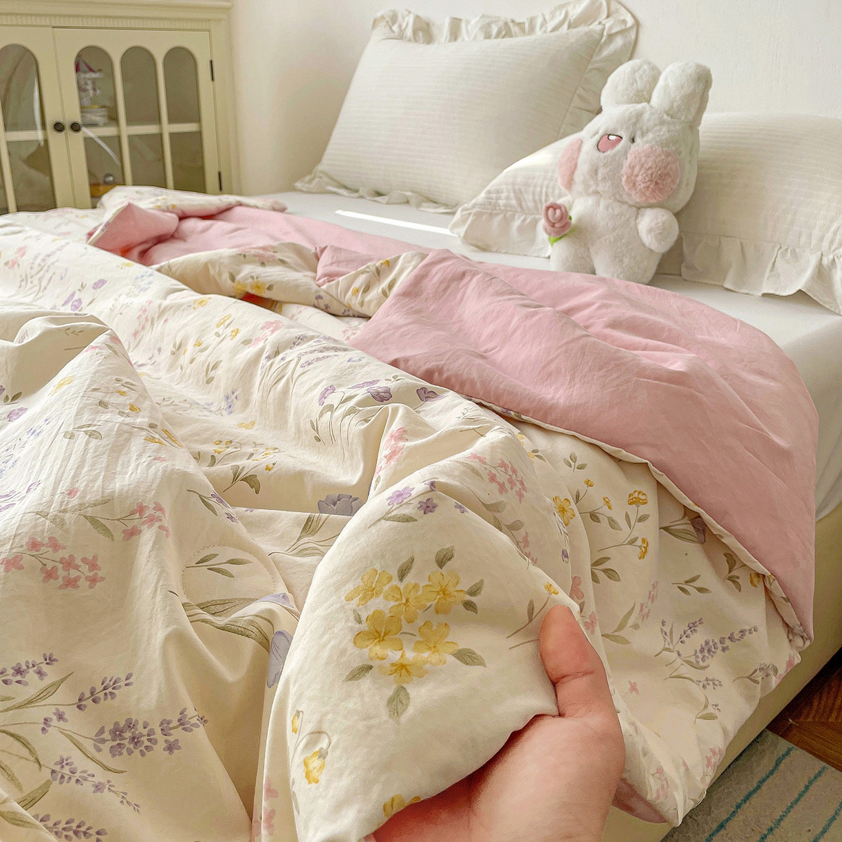 91家纺网 家纺一手货源 找家纺 纽缦家纺 2026春夏新款A类古法水洗棉夏被夏凉被空调被 聆风