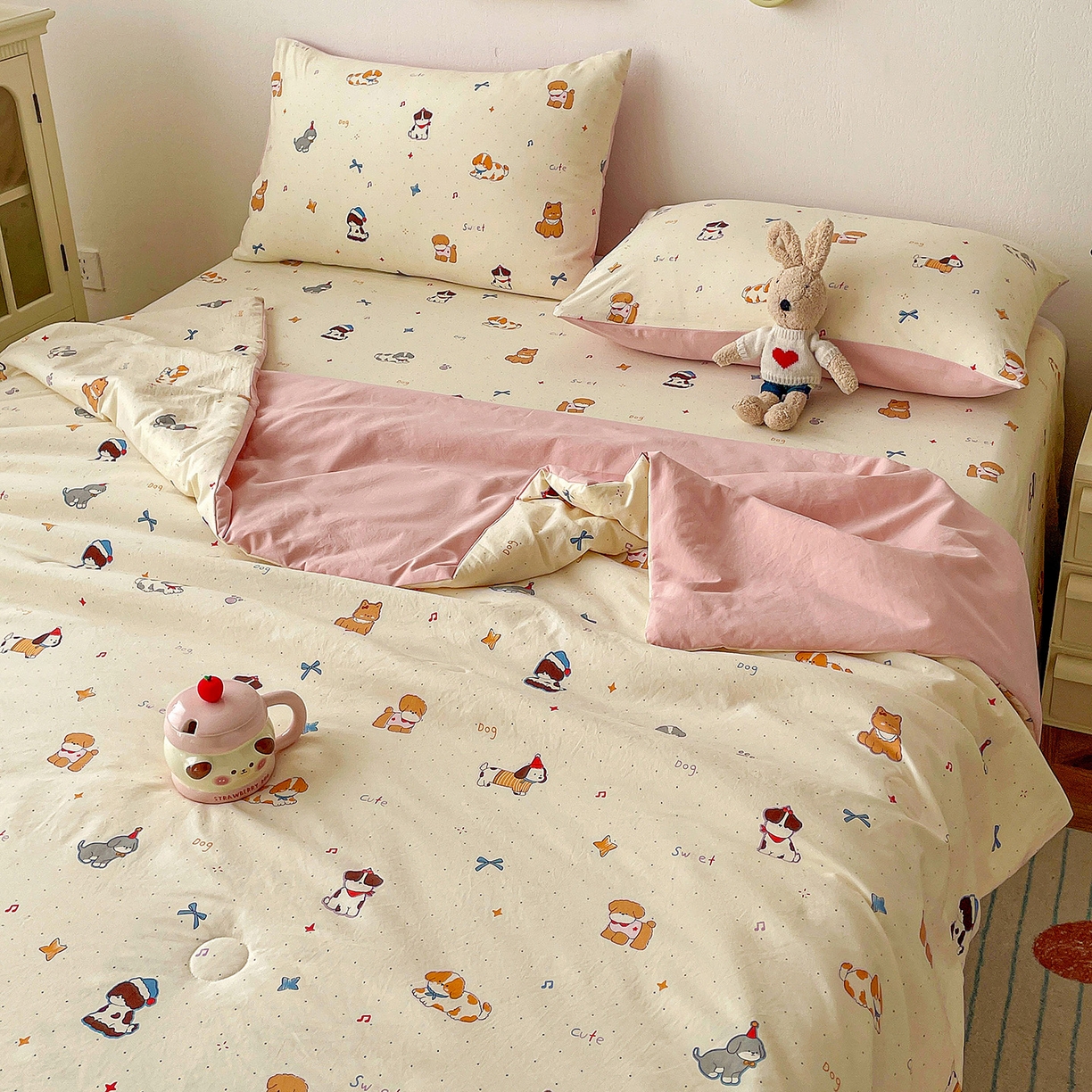 91家纺网 家纺一手货源 找家纺 纽缦家纺 2026春夏新款A类古法水洗棉夏被夏凉被空调被 洛奇