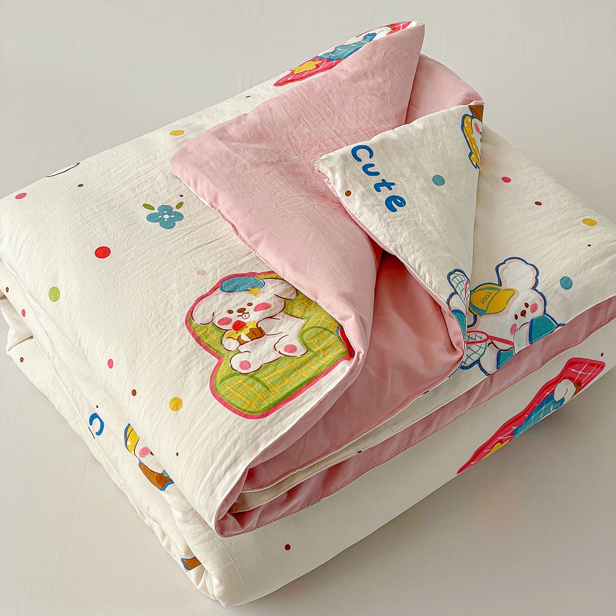 91家纺网 家纺一手货源 找家纺 纽缦家纺 2026春夏新款A类古法水洗棉夏被夏凉被空调被 心愿狗