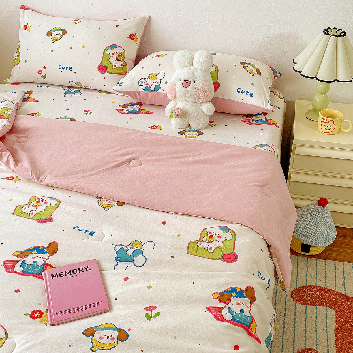 91家纺网 家纺一手货源 找家纺 纽缦家纺 2026春夏新款A类古法水洗棉夏被夏凉被空调被 心愿狗