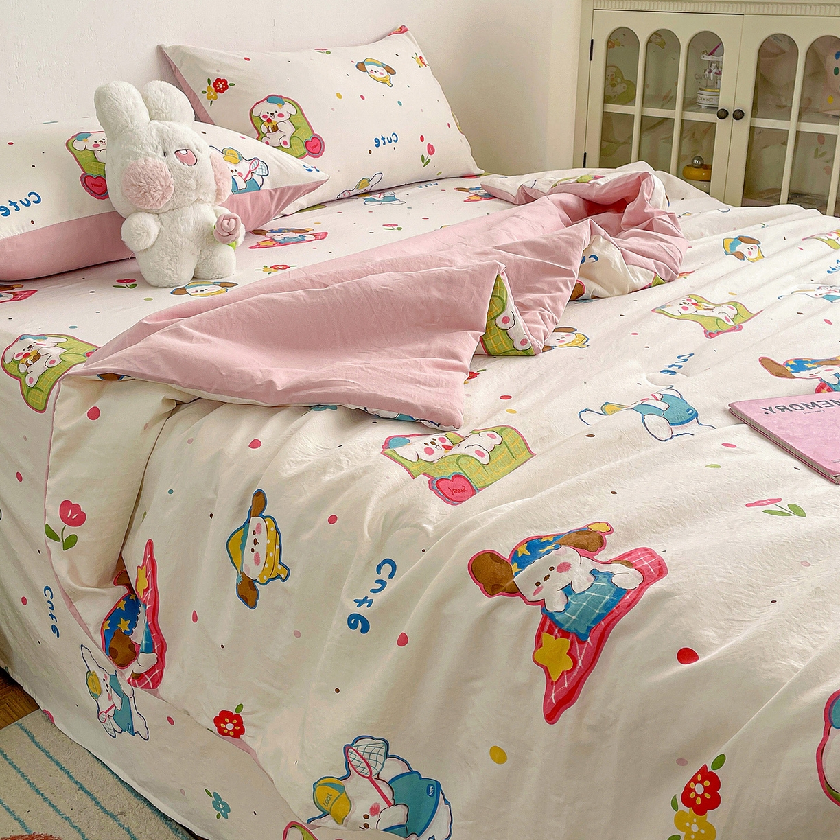 91家纺网 家纺一手货源 找家纺 纽缦家纺 2026春夏新款A类古法水洗棉夏被夏凉被空调被 心愿狗