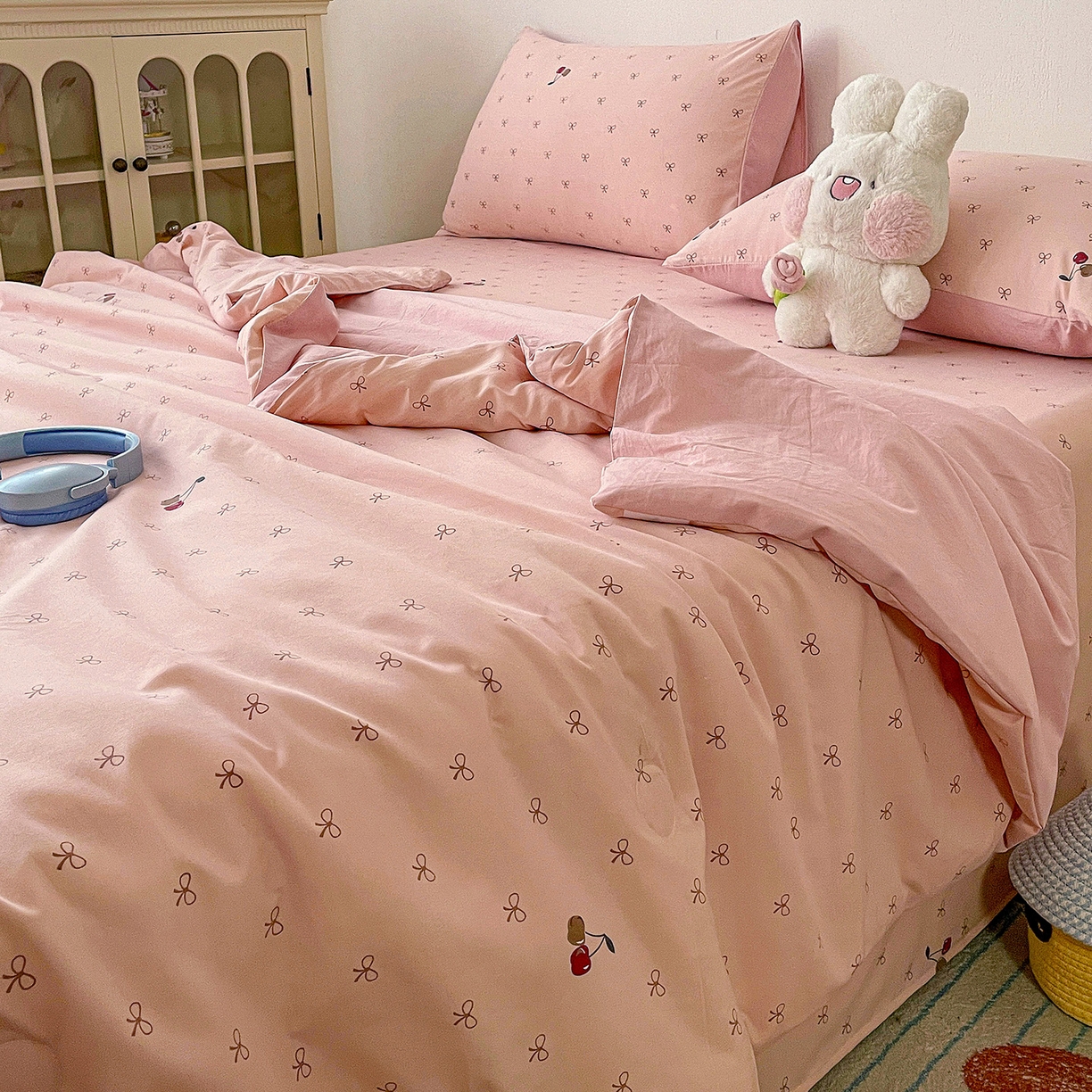 91家纺网 家纺一手货源 找家纺 纽缦家纺 2026春夏新款A类古法水洗棉夏被夏凉被空调被 梦樱粉