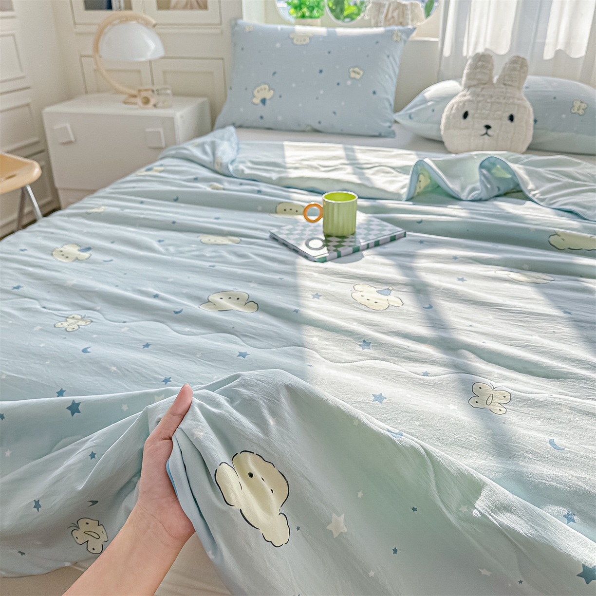 91家纺网 家纺一手货源 找家纺 （总）招财星家纺 2026新款A类水洗棉皱绉纱夏被空调被印花夏凉被子被芯（带质检报告买家秀）