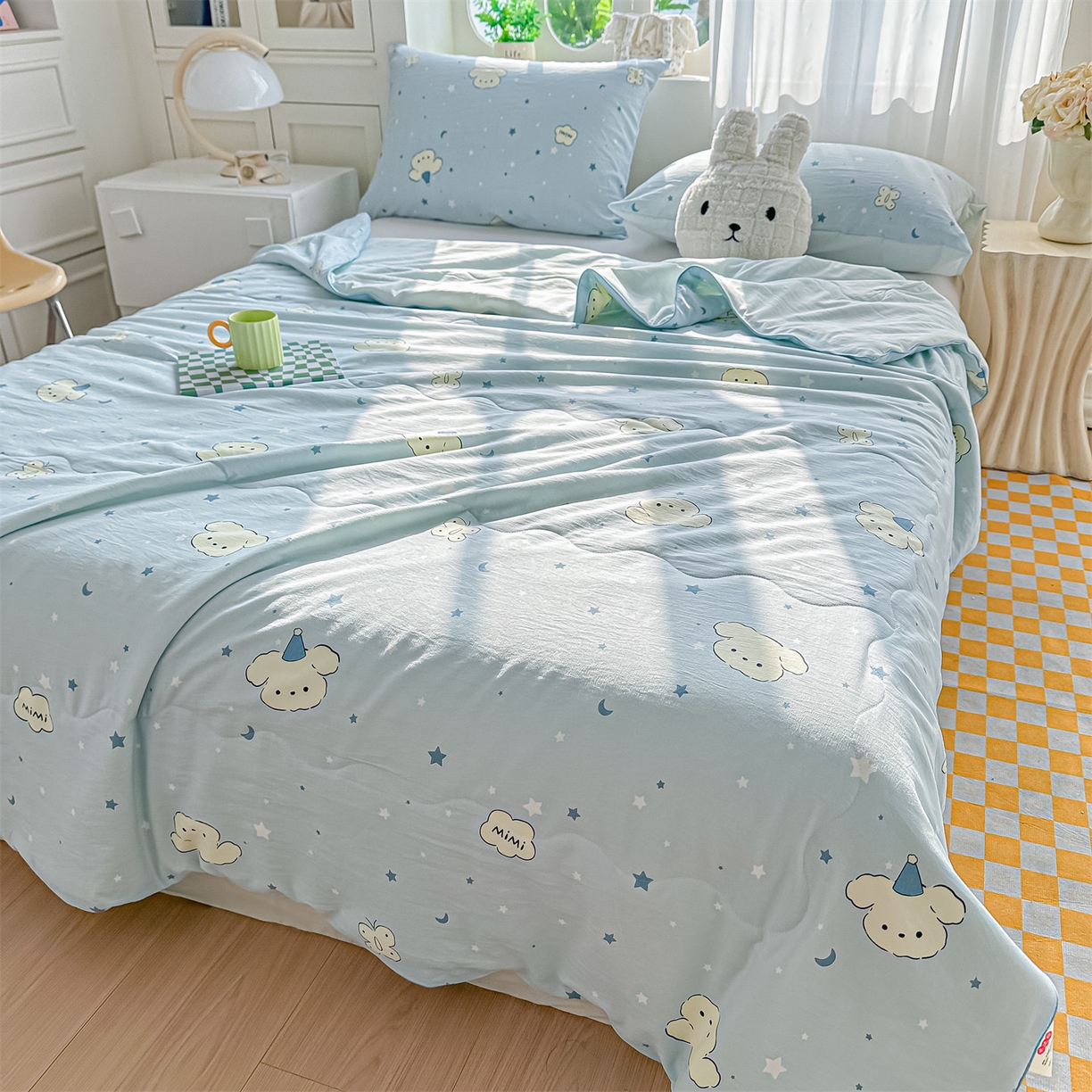 91家纺网 家纺一手货源 找家纺 （总）招财星家纺 2026新款A类水洗棉皱绉纱夏被空调被印花夏凉被子被芯（带质检报告买家秀）