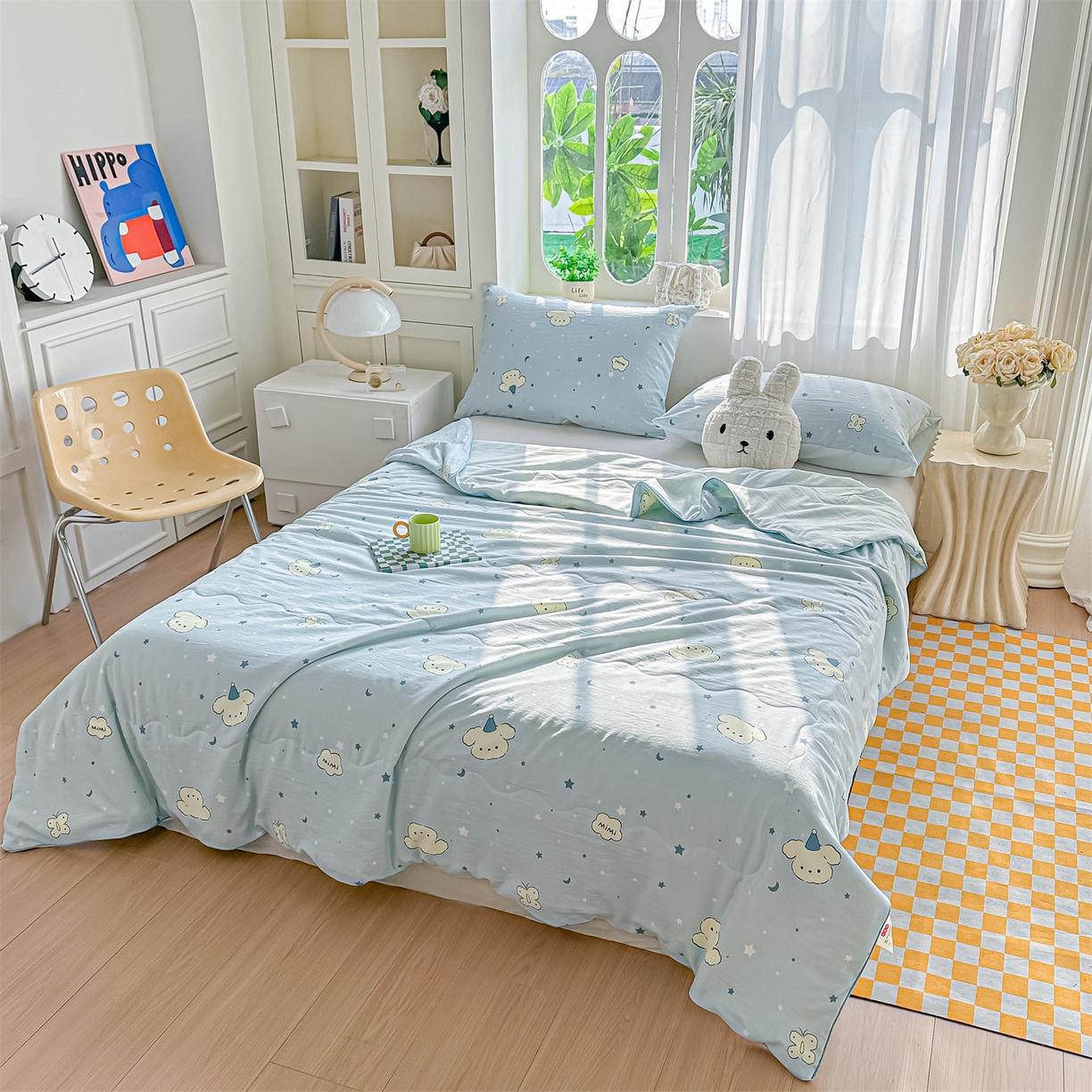 91家纺网 家纺一手货源 找家纺 （总）招财星家纺 2026新款A类水洗棉皱绉纱夏被空调被印花夏凉被子被芯（带质检报告买家秀）