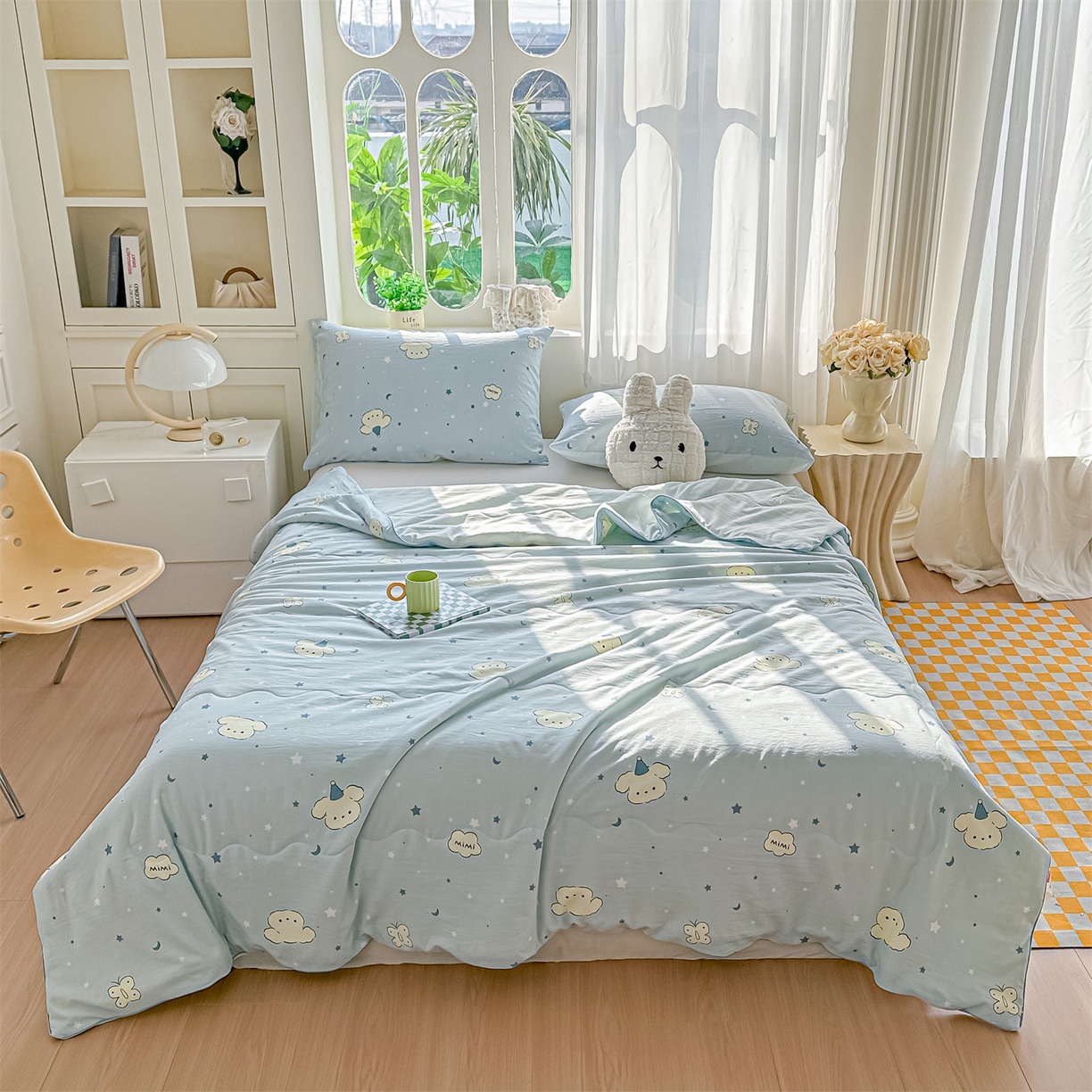 91家纺网 家纺一手货源 找家纺 （总）招财星家纺 2026新款A类水洗棉皱绉纱夏被空调被印花夏凉被子被芯（带质检报告买家秀）