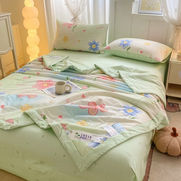 91家纺网 家纺一手货源 找家纺 羽梦家纺 2026新款新疆棉花全棉夏凉被被子被芯恋恋花语