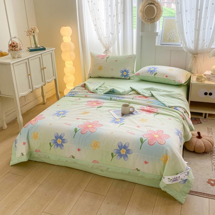 91家纺网 家纺一手货源 找家纺 羽梦家纺 2026新款新疆棉花全棉夏凉被被子被芯恋恋花语