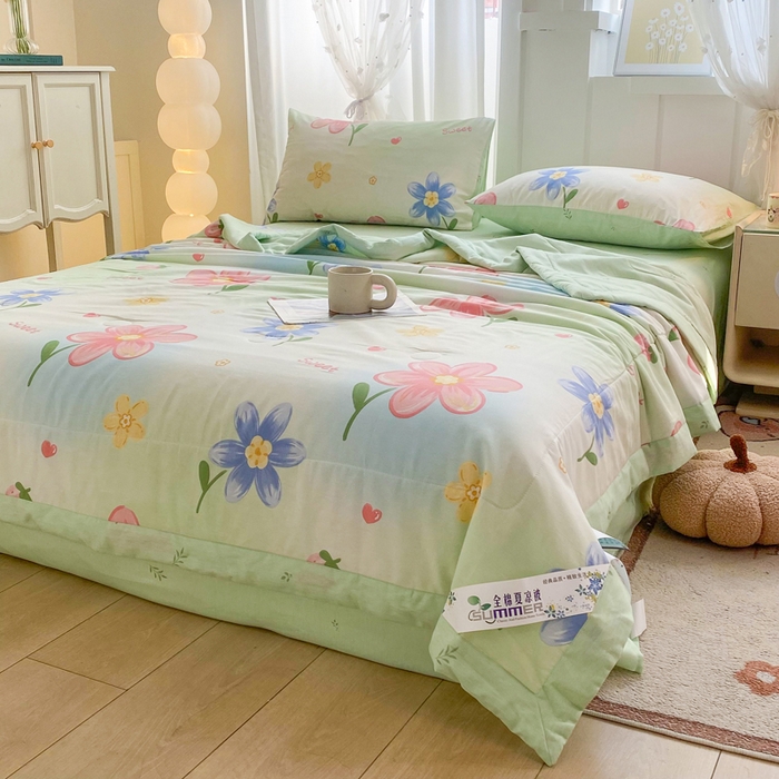 91家纺网 家纺一手货源 找家纺 羽梦家纺 2026新款新疆棉花全棉夏凉被被子被芯恋恋花语