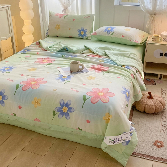 91家纺网 家纺一手货源 找家纺 羽梦家纺 2026新款新疆棉花全棉夏凉被被子被芯恋恋花语