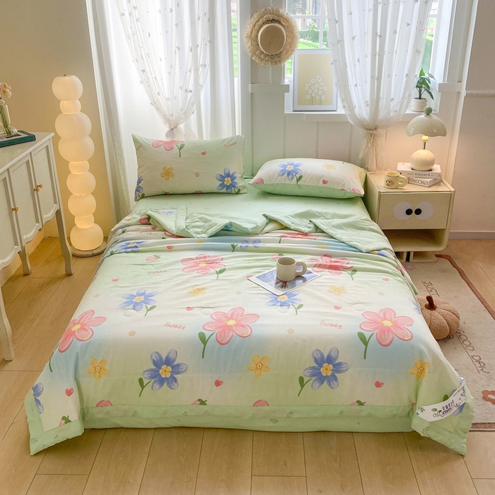 91家纺网 家纺一手货源 找家纺 羽梦家纺 2026新款新疆棉花全棉夏凉被被子被芯恋恋花语