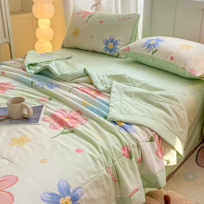 91家纺网 家纺一手货源 找家纺 羽梦家纺 2026新款新疆棉花全棉夏凉被被子被芯恋恋花语