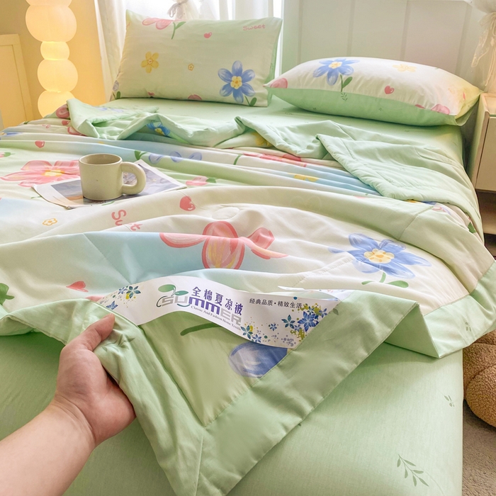 91家纺网 家纺一手货源 找家纺 羽梦家纺 2026新款新疆棉花全棉夏凉被被子被芯恋恋花语