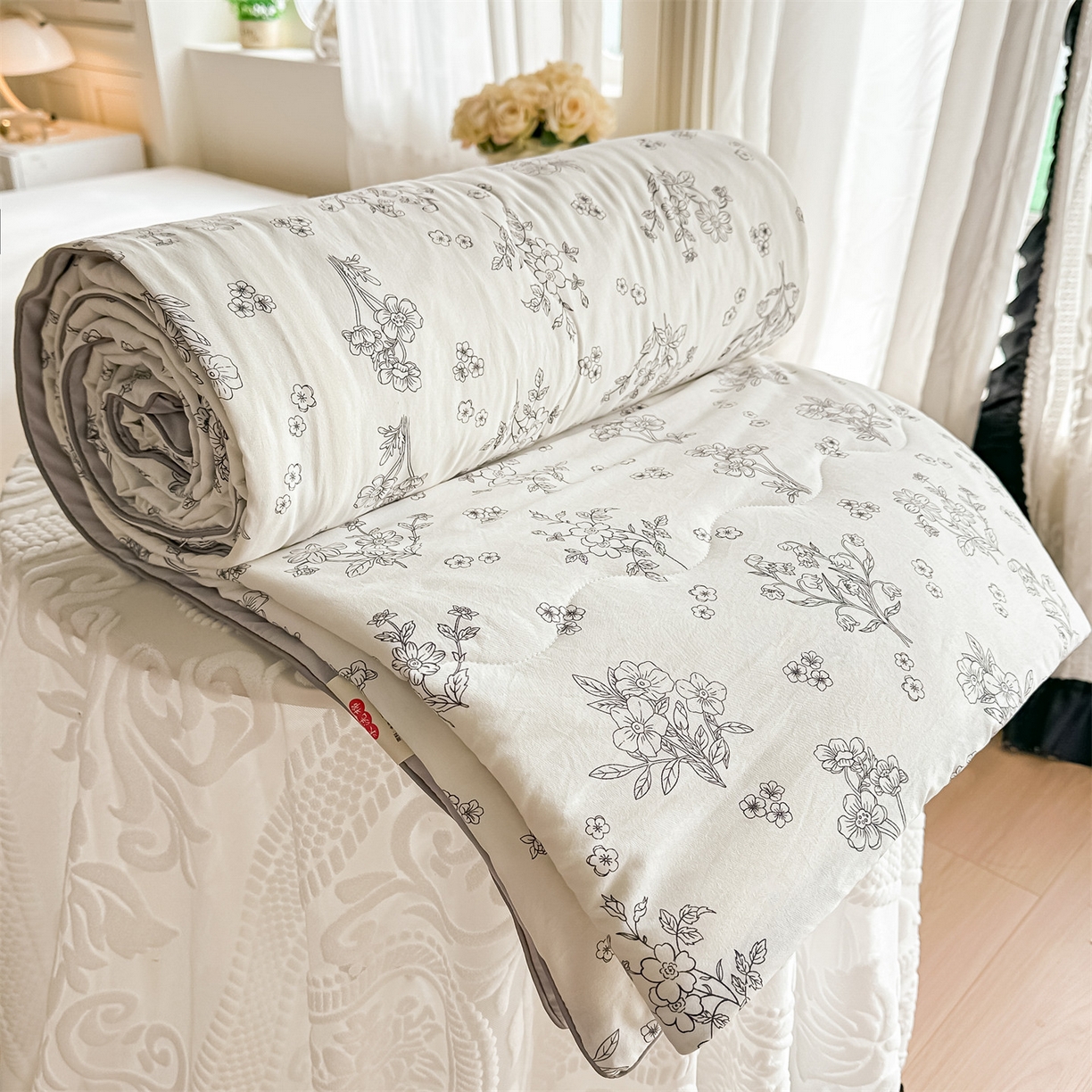 91家纺网 家纺一手货源 找家纺 （总）招财星家纺 2026新款A类水洗棉皱绉纱夏被空调被印花夏凉被子被芯（带质检报告买家秀）