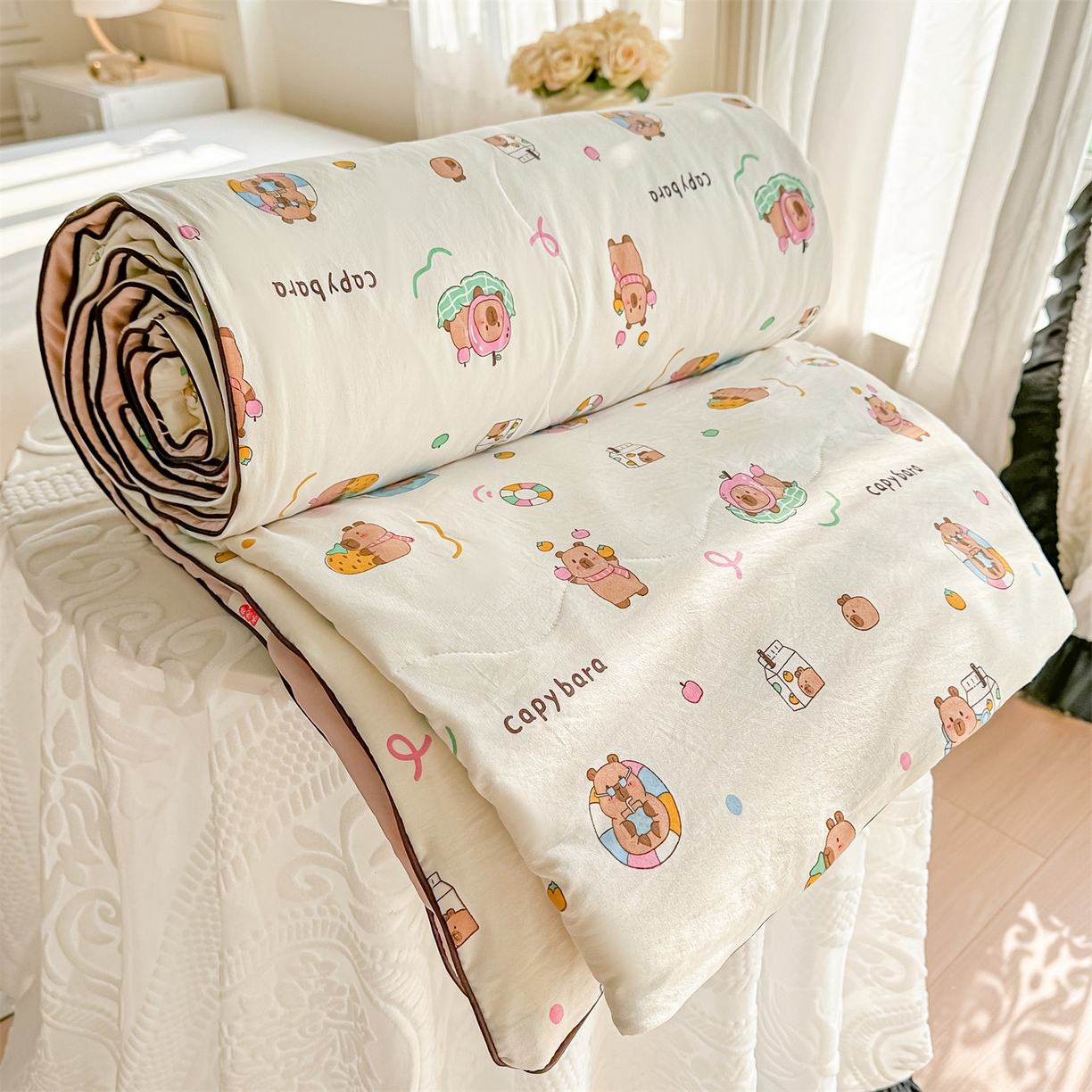 91家纺网 家纺一手货源 找家纺 （总）招财星家纺 2026新款A类水洗棉皱绉纱夏被空调被印花夏凉被子被芯（带质检报告买家秀）