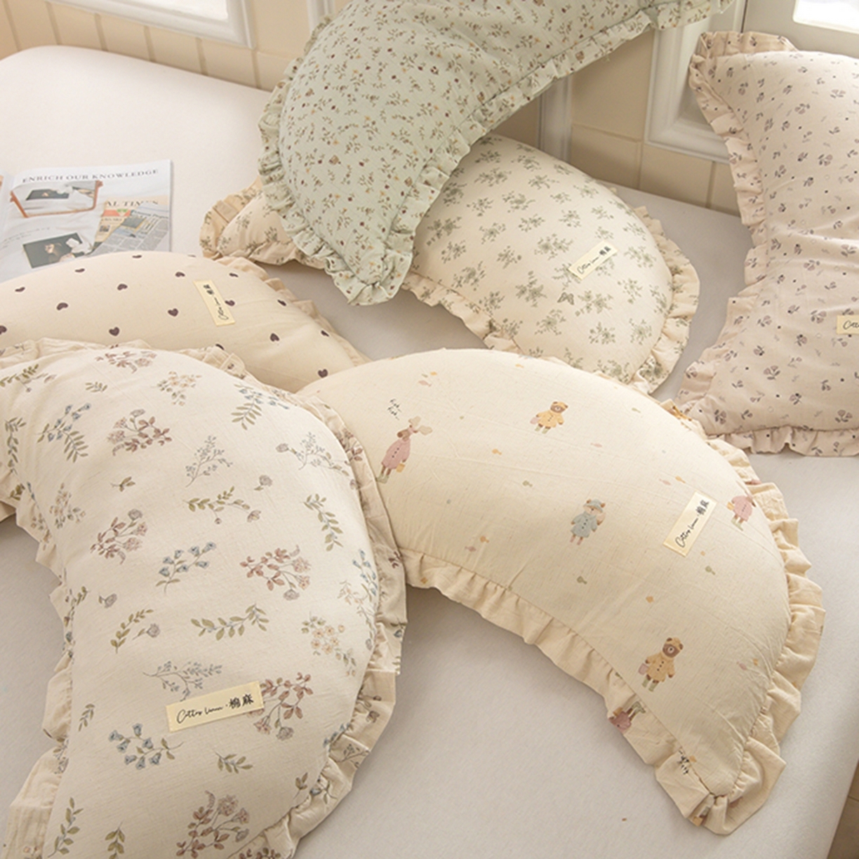 91家纺网 家纺一手货源 找家纺 （总）枕之坊 2026新款棉麻月牙荞麦枕枕头枕芯