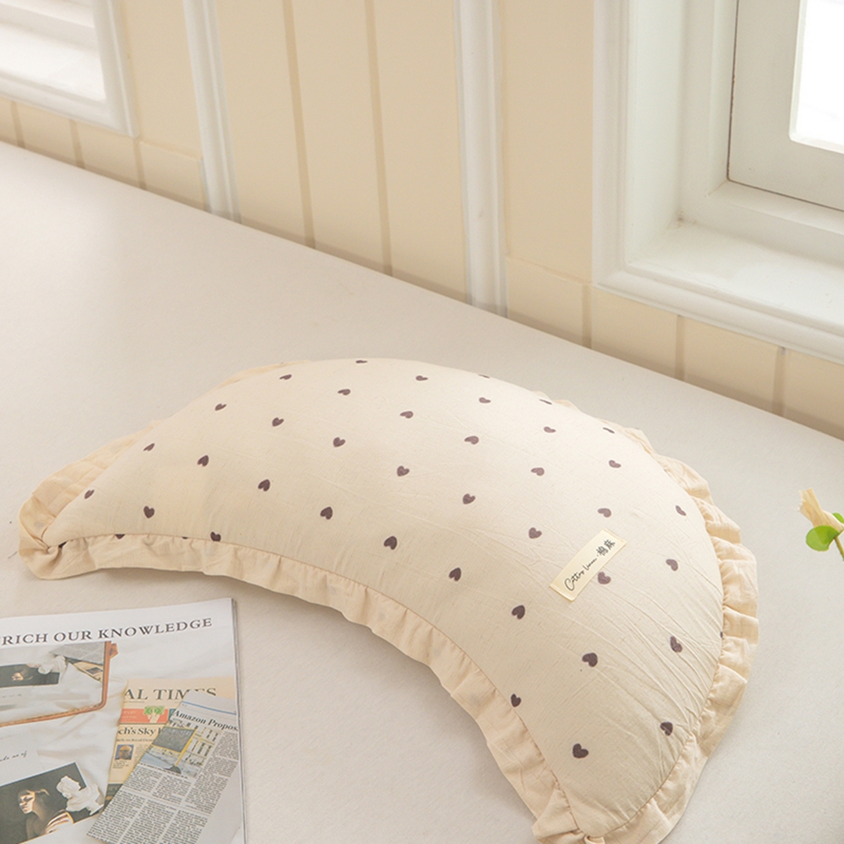 枕之坊 2026新款棉麻月牙荞麦枕枕头枕芯 棉麻月牙-爱心