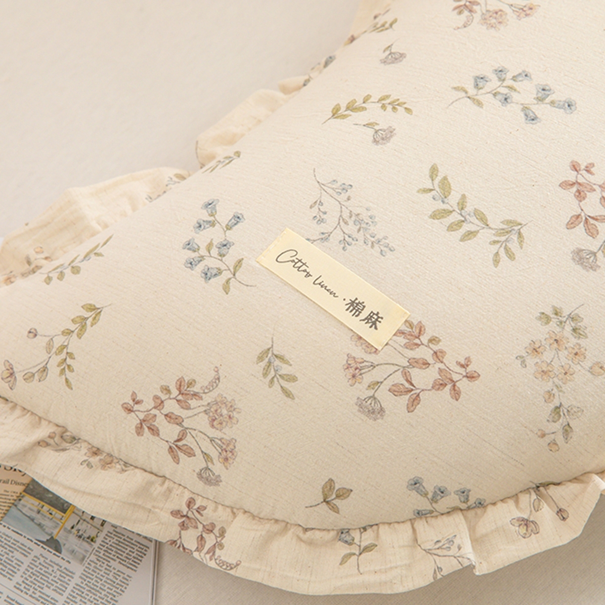 91家纺网 家纺一手货源 找家纺 枕之坊 2026新款棉麻月牙荞麦枕枕头枕芯 棉麻月牙-林间花语