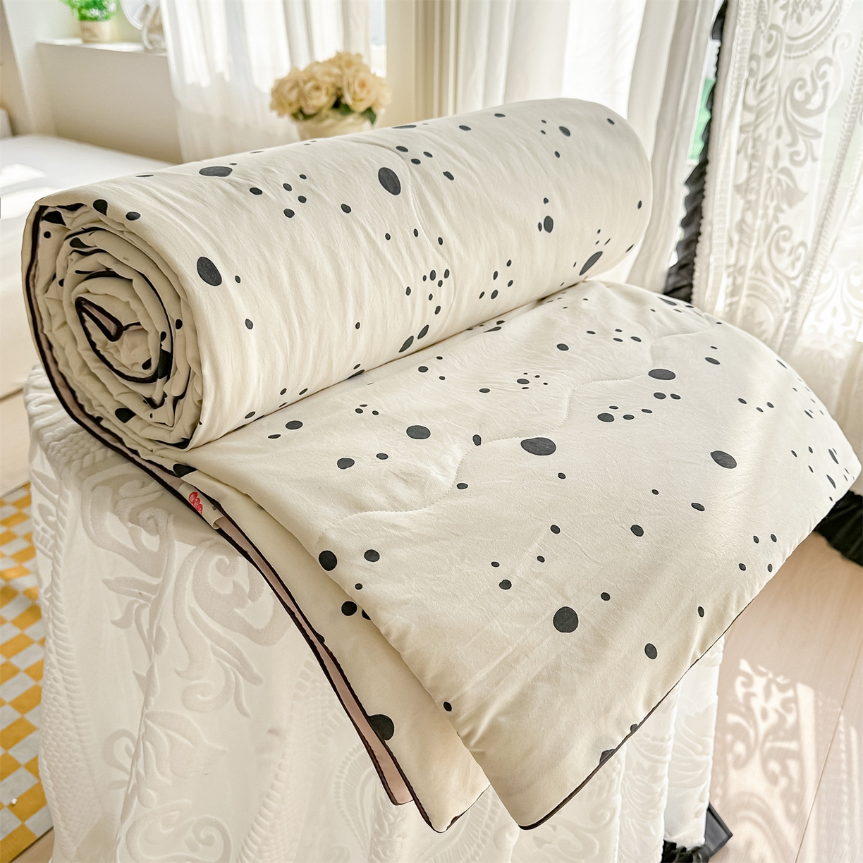 91家纺网 家纺一手货源 找家纺 （总）招财星家纺 2026新款A类水洗棉皱绉纱夏被空调被印花夏凉被子被芯（带质检报告买家秀）