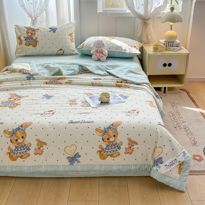 91家纺网 家纺一手货源 找家纺 羽梦家纺 2026新款新疆棉花全棉夏凉被被子被芯洛可可