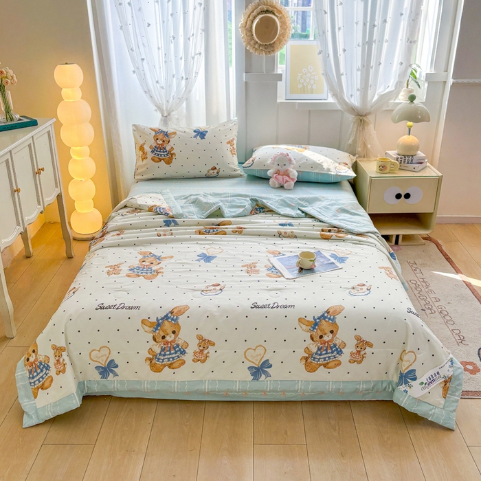 91家纺网 家纺一手货源 找家纺 羽梦家纺 2026新款新疆棉花全棉夏凉被被子被芯洛可可