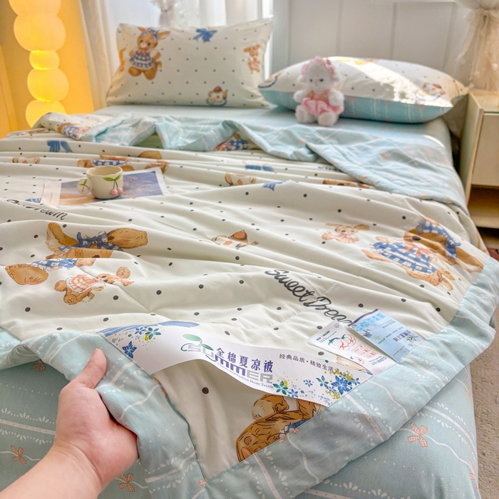 91家纺网 家纺一手货源 找家纺 羽梦家纺 2026新款新疆棉花全棉夏凉被被子被芯洛可可