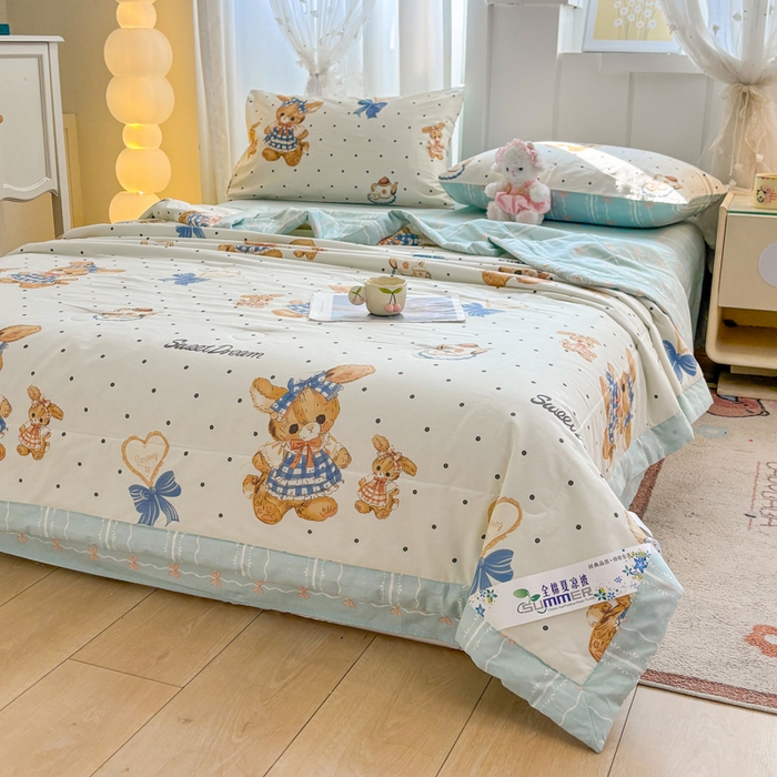 91家纺网 家纺一手货源 找家纺 羽梦家纺 2026新款新疆棉花全棉夏凉被被子被芯洛可可