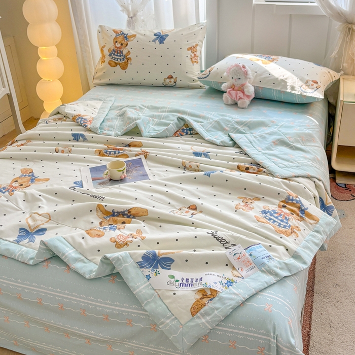 91家纺网 家纺一手货源 找家纺 羽梦家纺 2026新款新疆棉花全棉夏凉被被子被芯洛可可