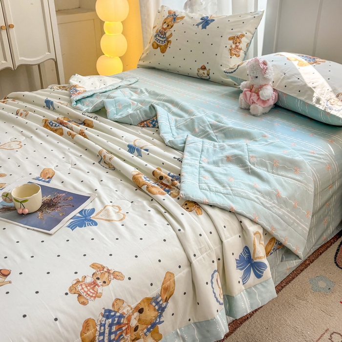 91家纺网 家纺一手货源 找家纺 羽梦家纺 2026新款新疆棉花全棉夏凉被被子被芯洛可可