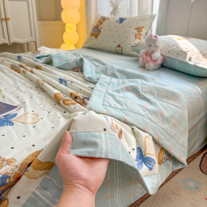 91家纺网 家纺一手货源 找家纺 羽梦家纺 2026新款新疆棉花全棉夏凉被被子被芯洛可可