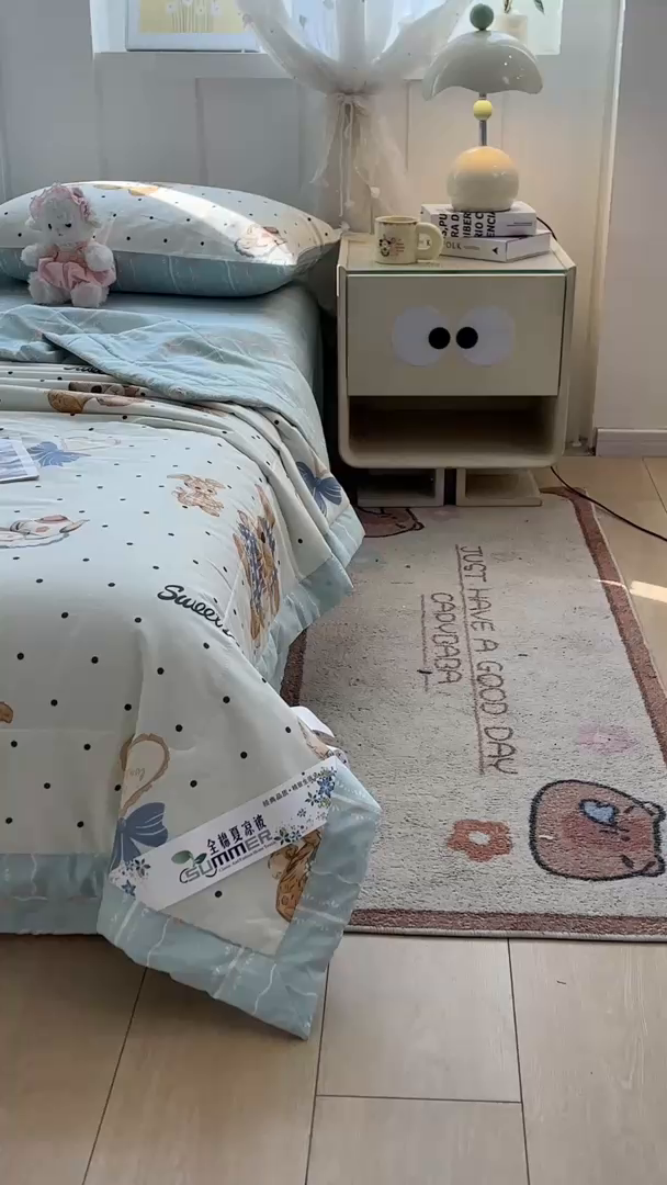 91家纺网 家纺一手货源 找家纺 羽梦家纺 2026新款新疆棉花全棉夏凉被被子被芯洛可可