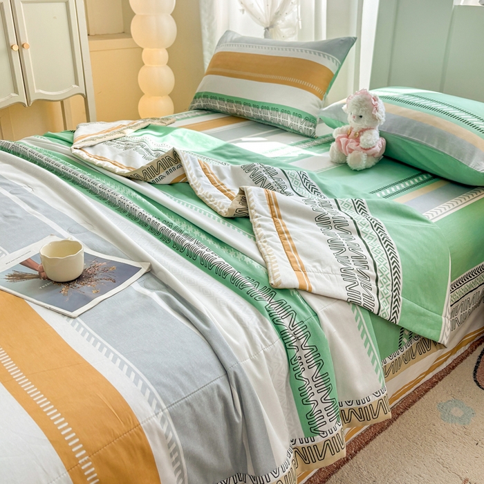 91家纺网 家纺一手货源 找家纺 羽梦家纺 2026新款新疆棉花全棉夏凉被被子被芯曼波绿