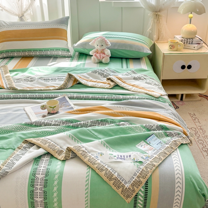 91家纺网 家纺一手货源 找家纺 羽梦家纺 2026新款新疆棉花全棉夏凉被被子被芯曼波绿