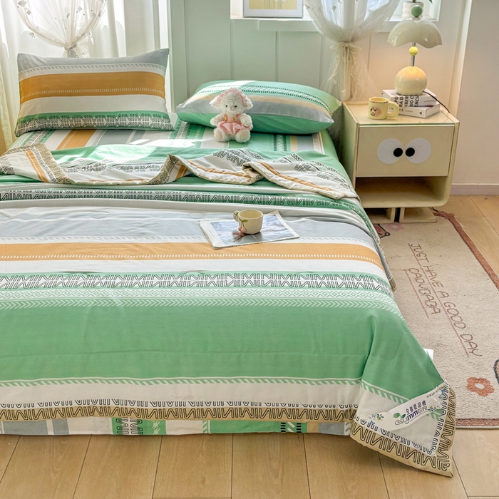 91家纺网 家纺一手货源 找家纺 羽梦家纺 2026新款新疆棉花全棉夏凉被被子被芯曼波绿