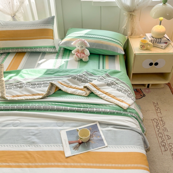 91家纺网 家纺一手货源 找家纺 羽梦家纺 2026新款新疆棉花全棉夏凉被被子被芯曼波绿