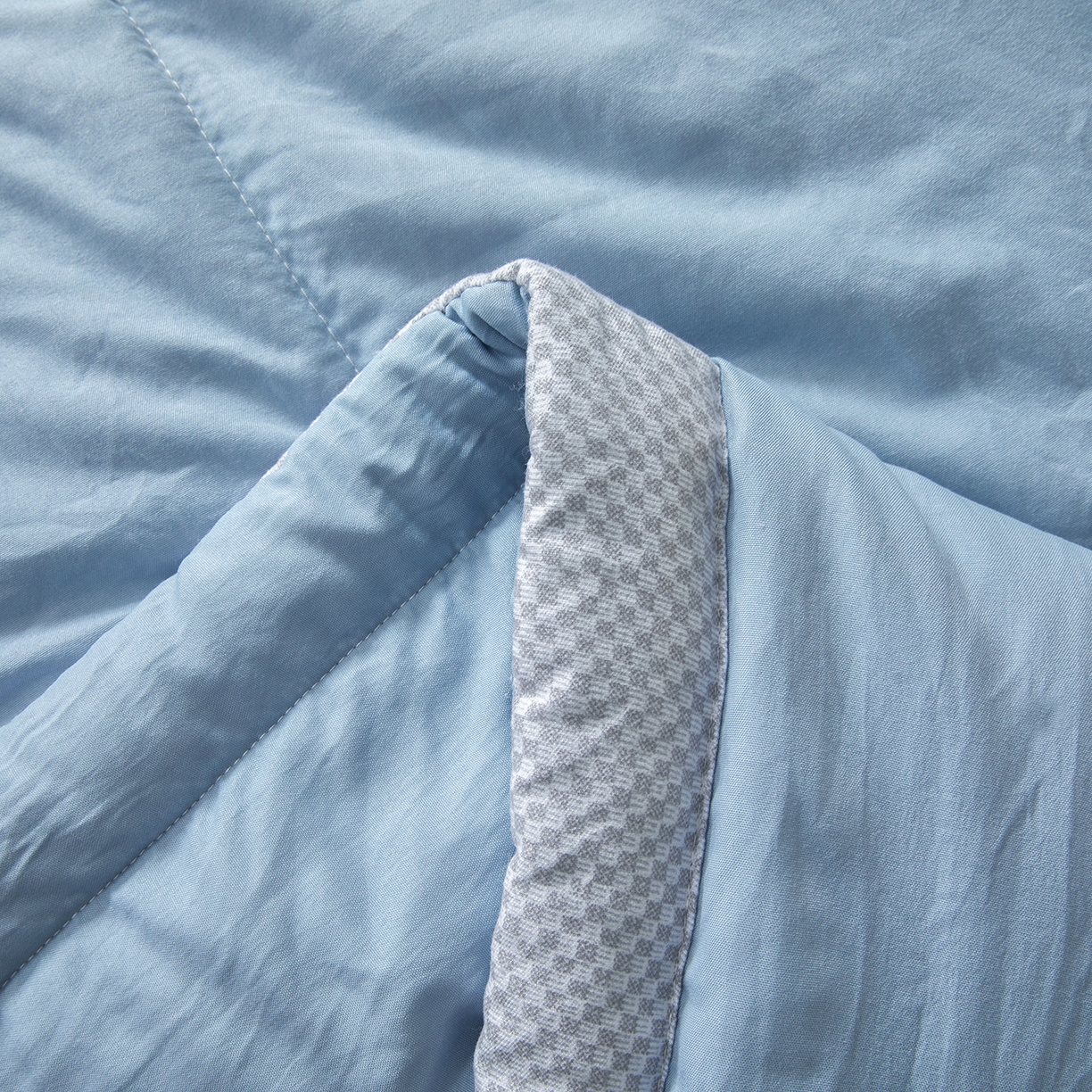 91家纺网 家纺一手货源 找家纺 罗布斯 2026新款高克重纯色简约风小清新花卉风水洗棉空调被夏被100%新疆棉花夏凉被（买家秀加微) 理想蓝