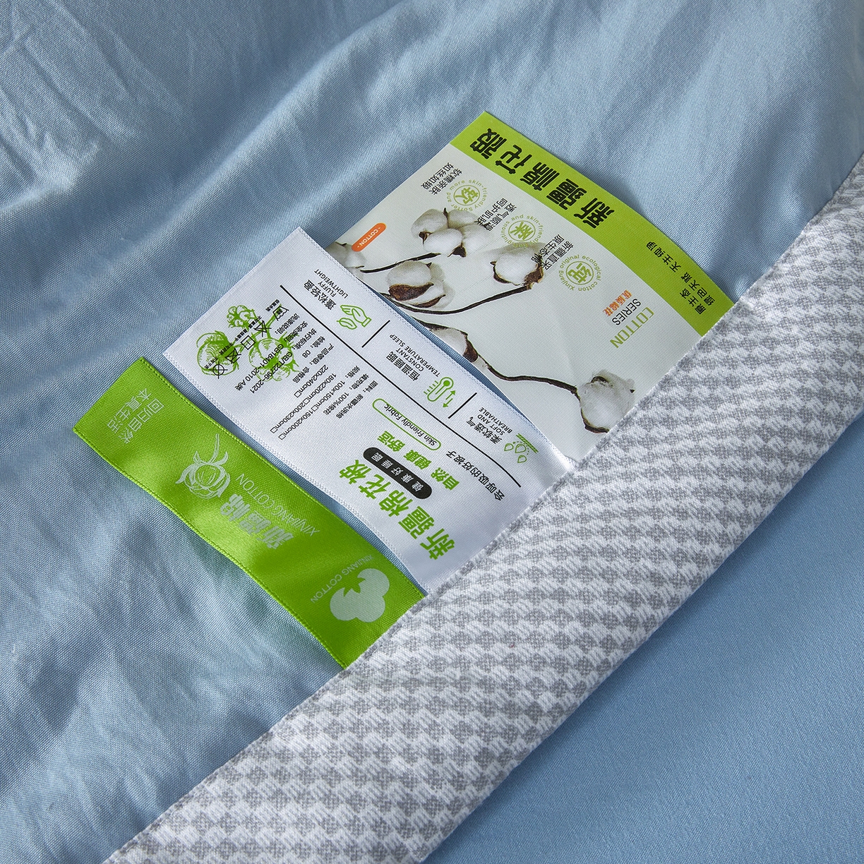 91家纺网 家纺一手货源 找家纺 罗布斯 2026新款高克重纯色简约风小清新花卉风水洗棉空调被夏被100%新疆棉花夏凉被（买家秀加微) 理想蓝