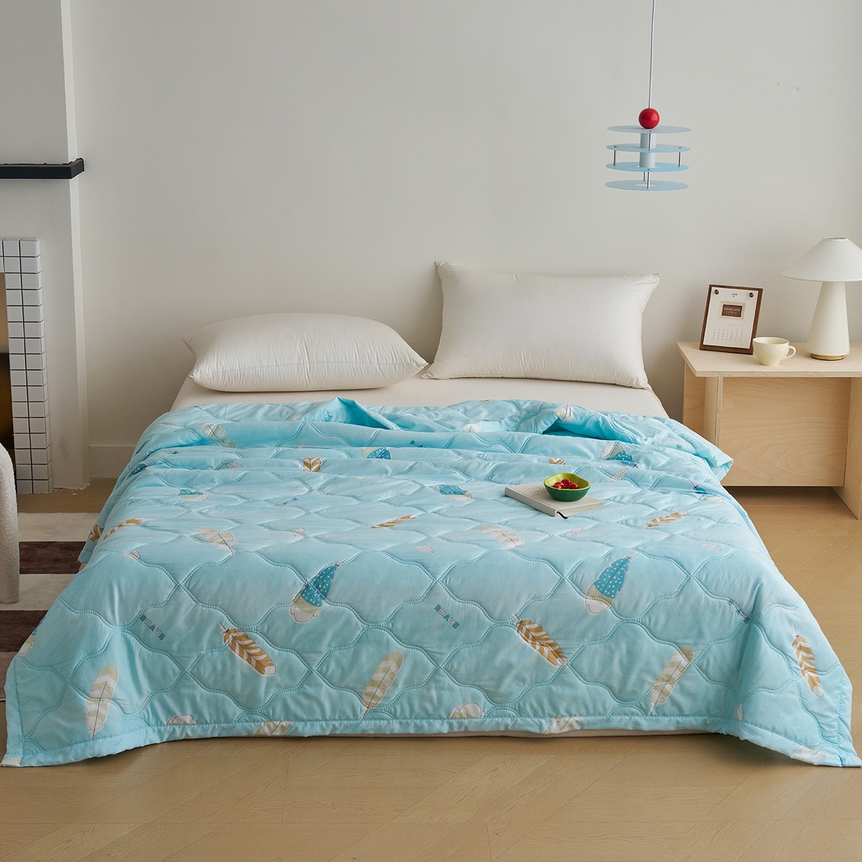 悦织湾家纺 2026新款超声波夏被亲肤绒夏凉被芦荟棉夏季被子批发供货赠品礼品被便宜夏被空调被 羽纷飞