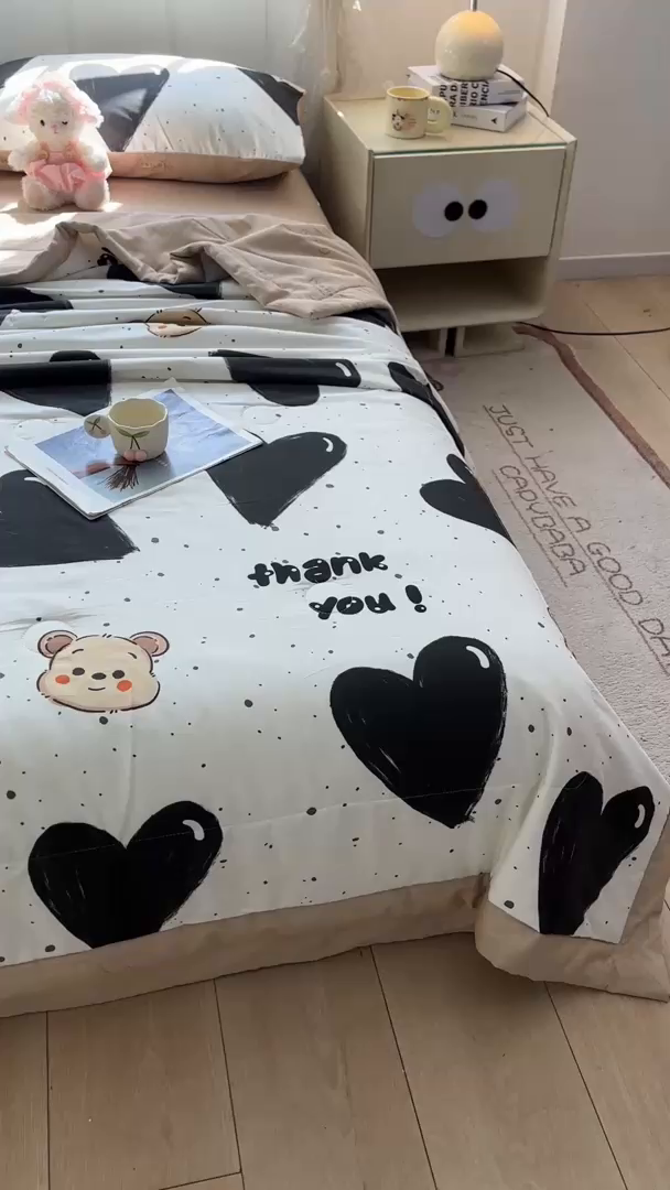 91家纺网 家纺一手货源 找家纺 羽梦家纺 2026新款新疆棉花全棉夏凉被被子被芯萌心熊宝