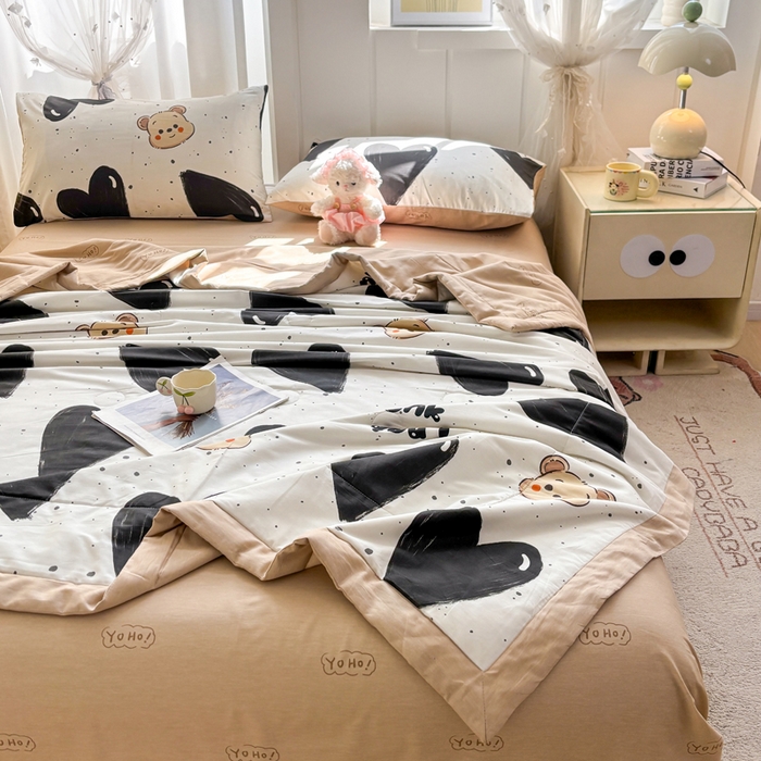 91家纺网 家纺一手货源 找家纺 羽梦家纺 2026新款新疆棉花全棉夏凉被被子被芯萌心熊宝