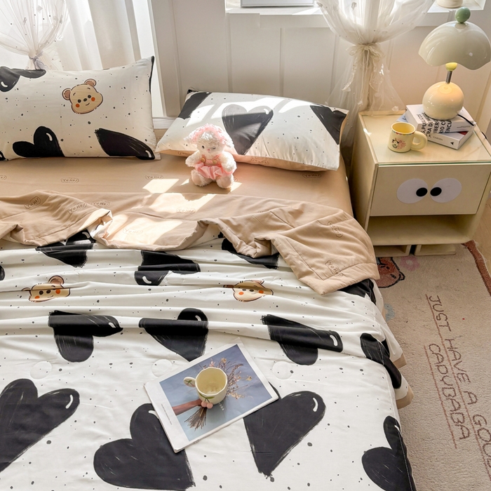 91家纺网 家纺一手货源 找家纺 羽梦家纺 2026新款新疆棉花全棉夏凉被被子被芯萌心熊宝